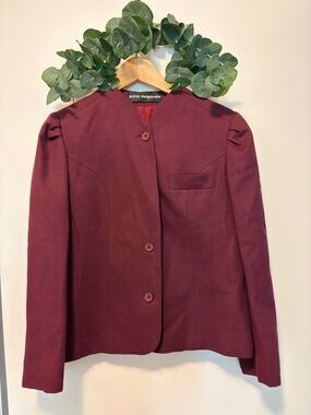 Vintage (with union tag) Women's Burgundy Button-Down Jacket